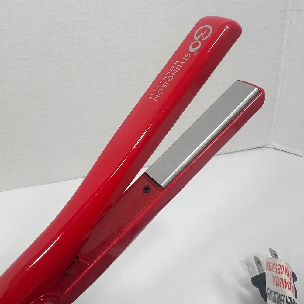 FHI Heat Mini GO Styling Iron Red Ceramic Small Travel Flat Iron with Pouch